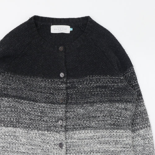 John Lewis Womens Black Round Neck  Viscose Cardigan Jumper Size 14