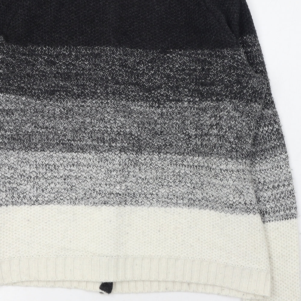 John Lewis Womens Black Round Neck  Viscose Cardigan Jumper Size 14