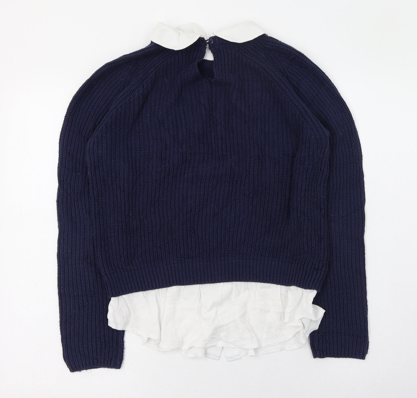 Formula Womens Blue Collared  Polyester Pullover Jumper Size 14