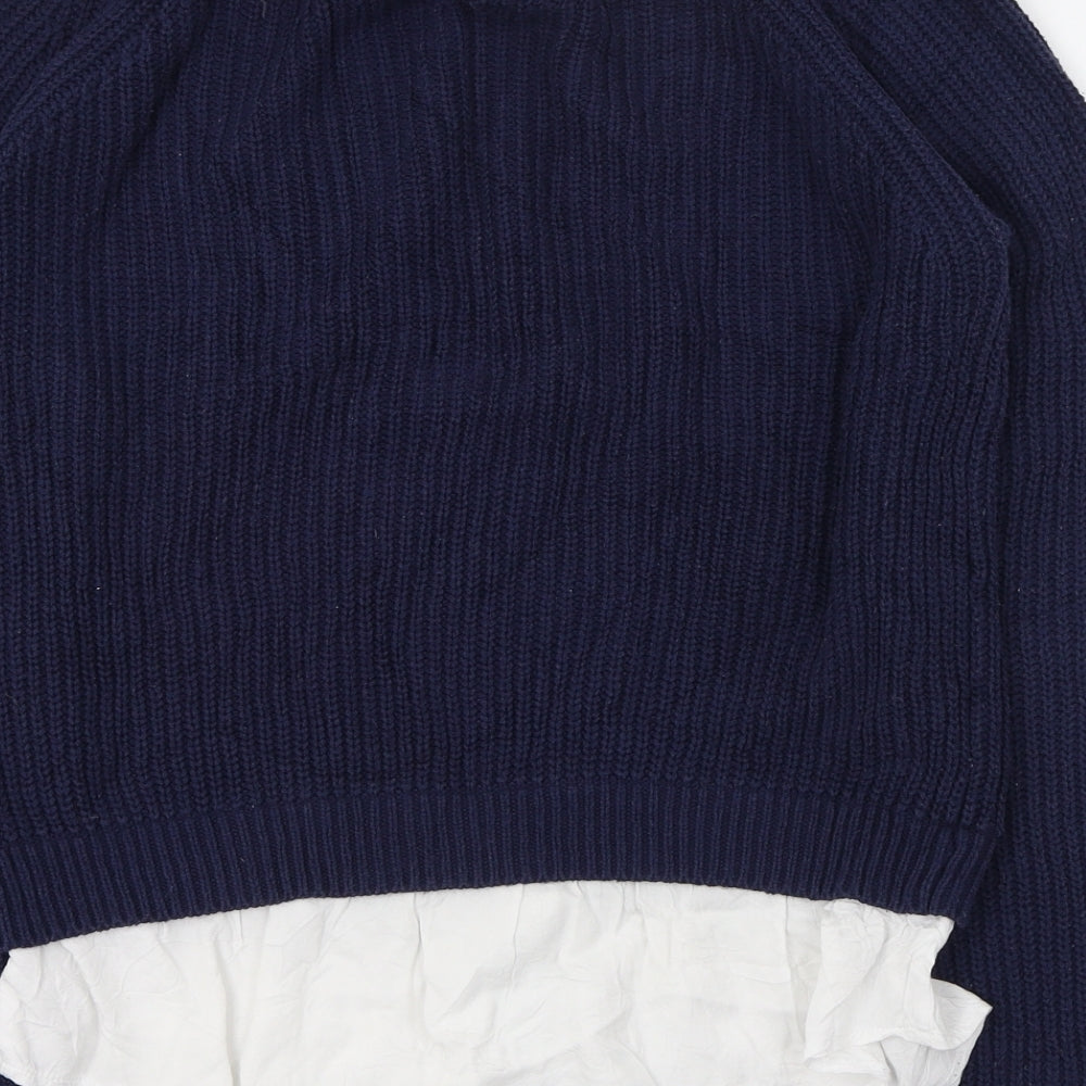 Formula Womens Blue Collared  Polyester Pullover Jumper Size 14