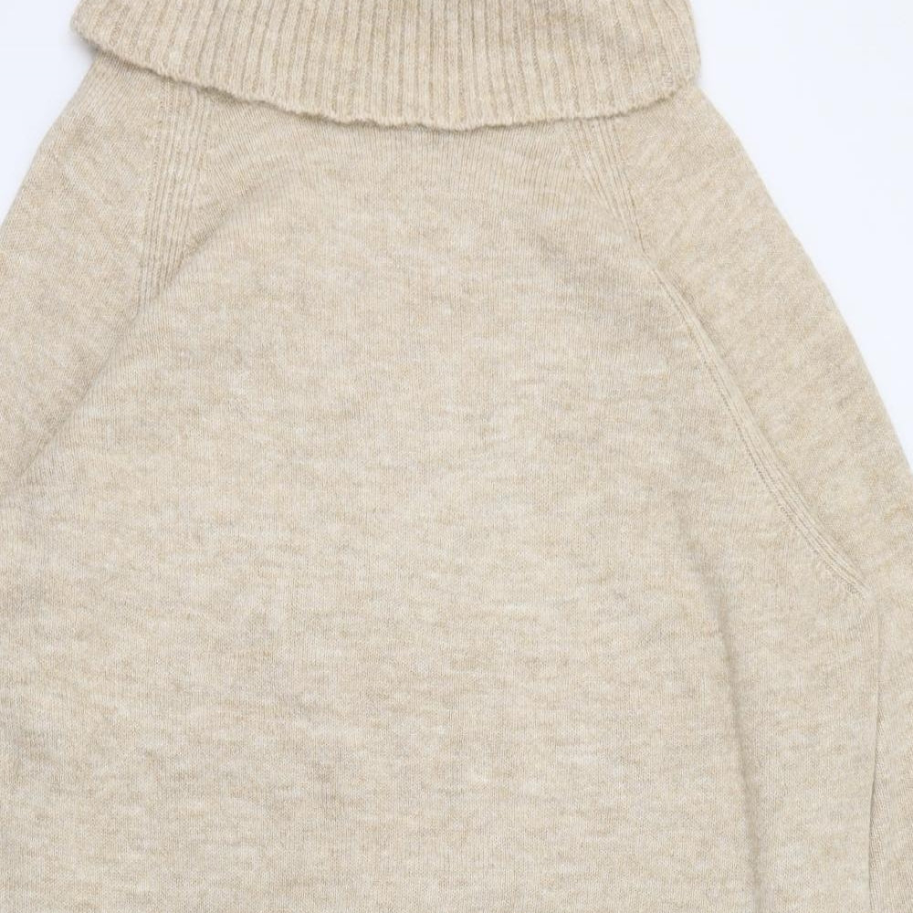 F&F Womens Beige  Acrylic Jumper Dress  Size 22  Roll Neck Pullover