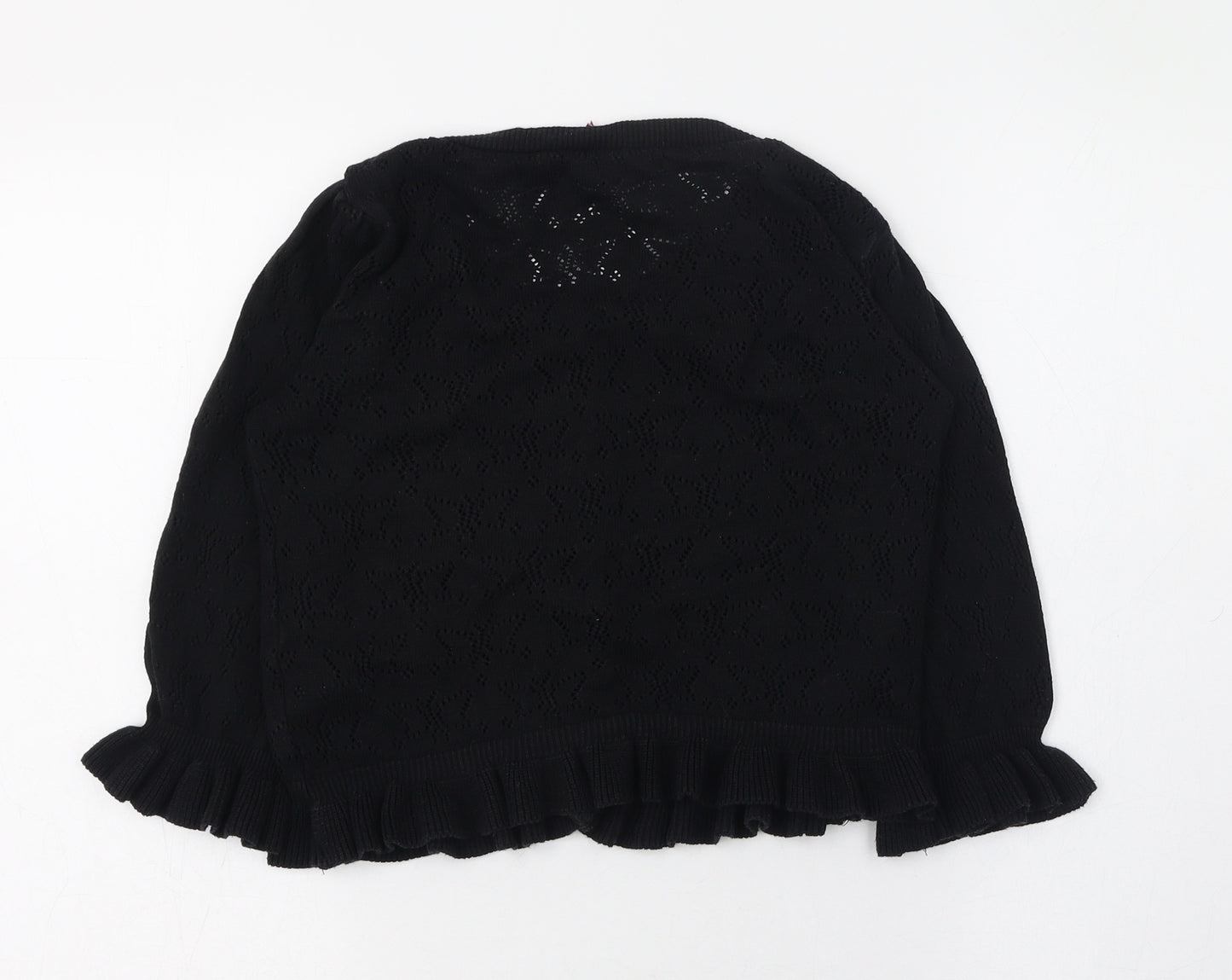 George Womens Black Round Neck  Acrylic Cardigan Jumper Size 8