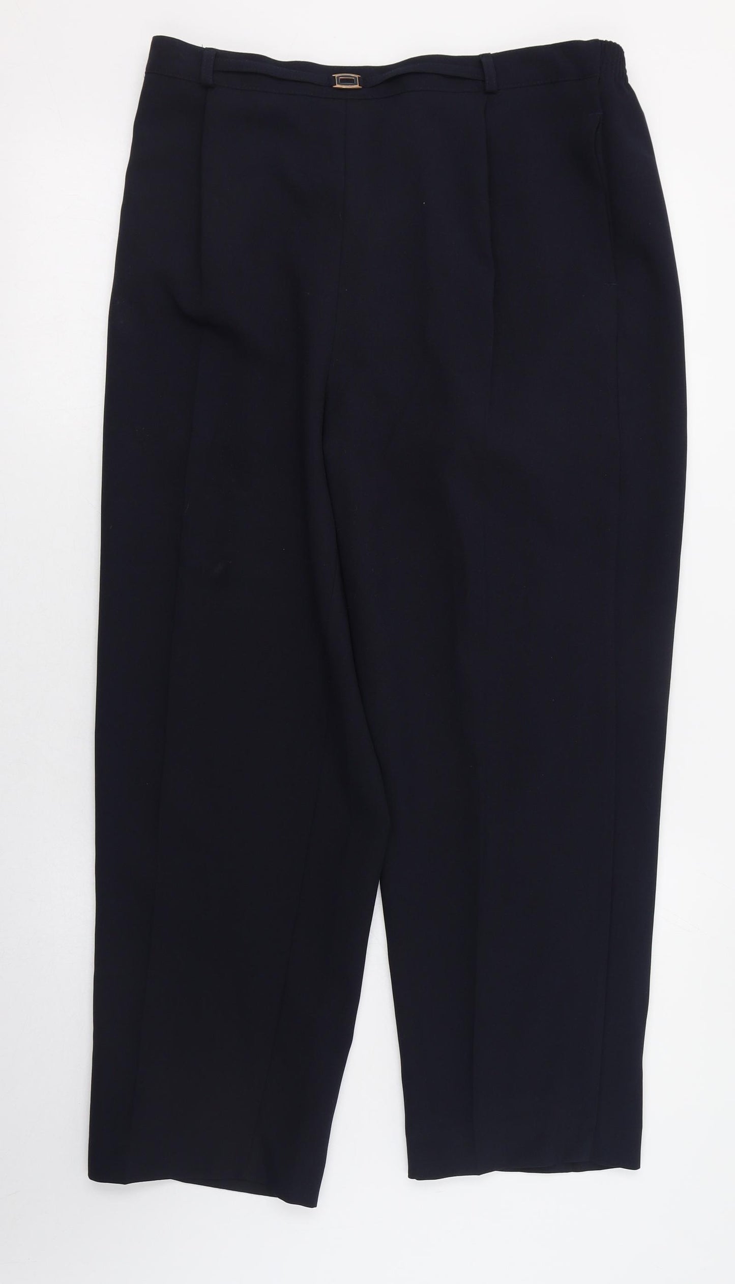 BM Womens Blue  Polyester Trousers  Size 14 L26 in Regular