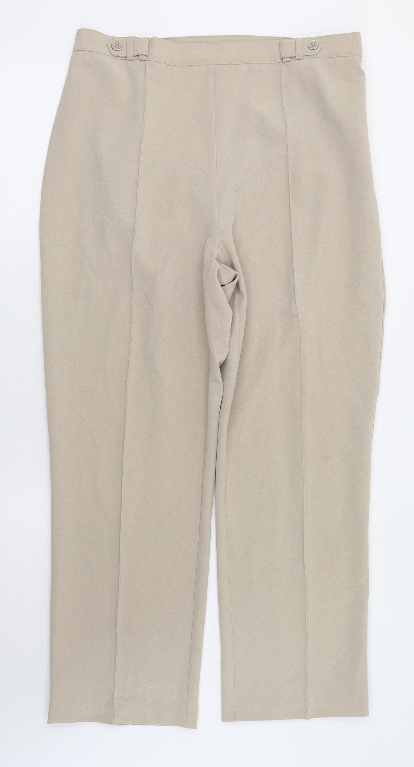 BM Womens Beige  Polyester Trousers  Size 16 L28 in Regular