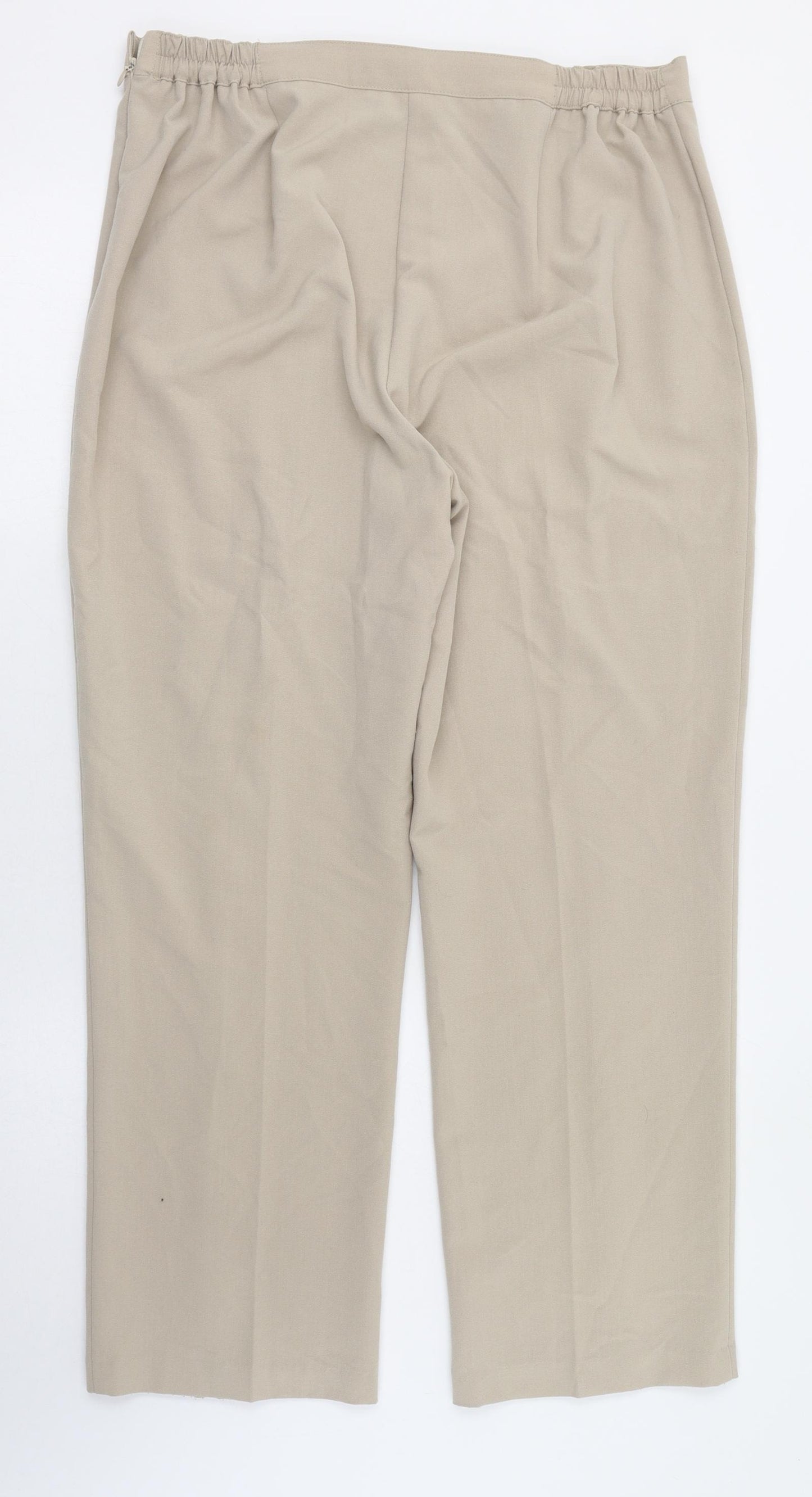 BM Womens Beige  Polyester Trousers  Size 16 L28 in Regular
