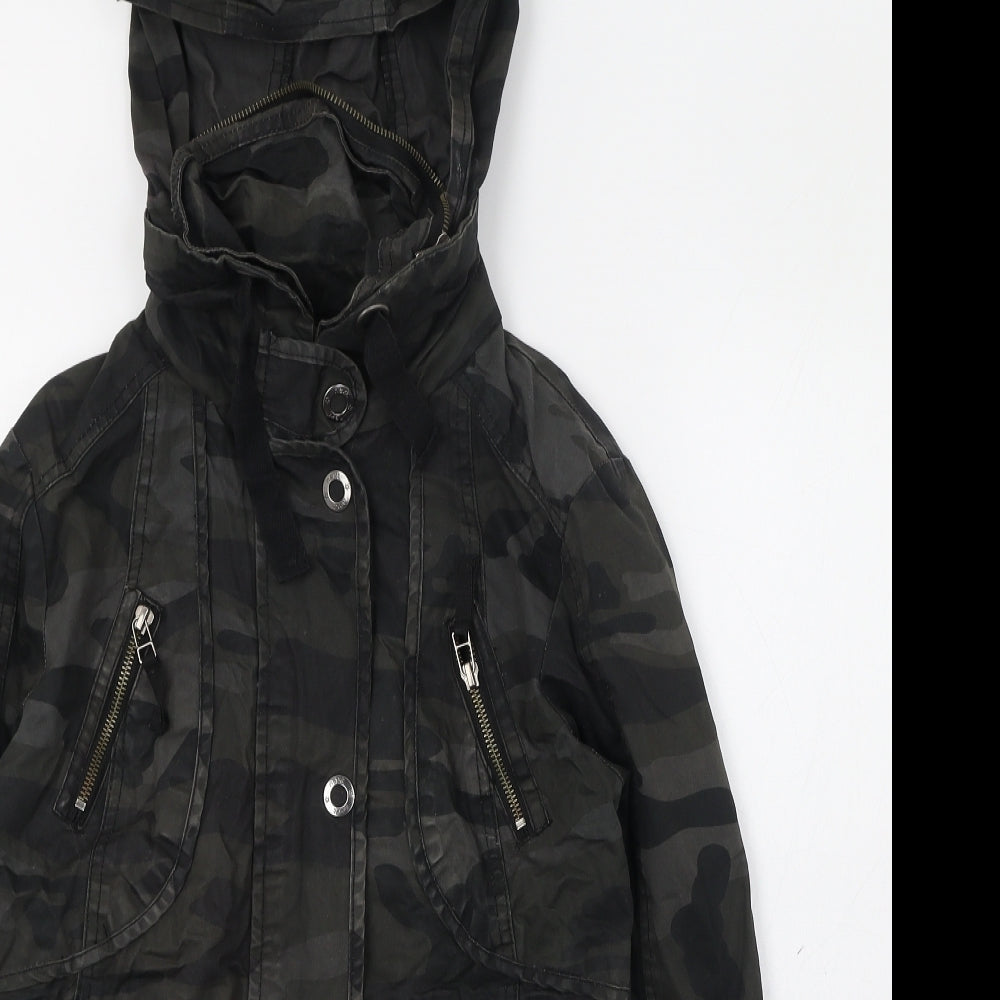NEXT Womens Green Camouflage  Jacket Coat Size 8  Zip