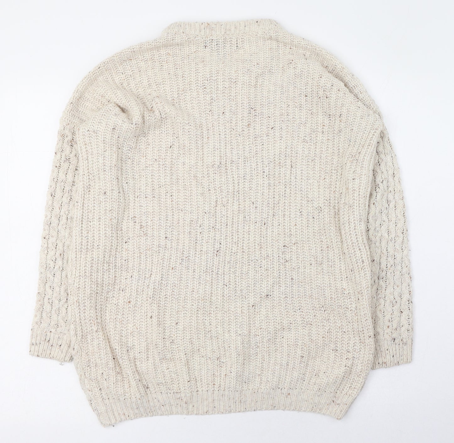 Atmosphere Womens Ivory Round Neck  Acrylic Pullover Jumper Size 6