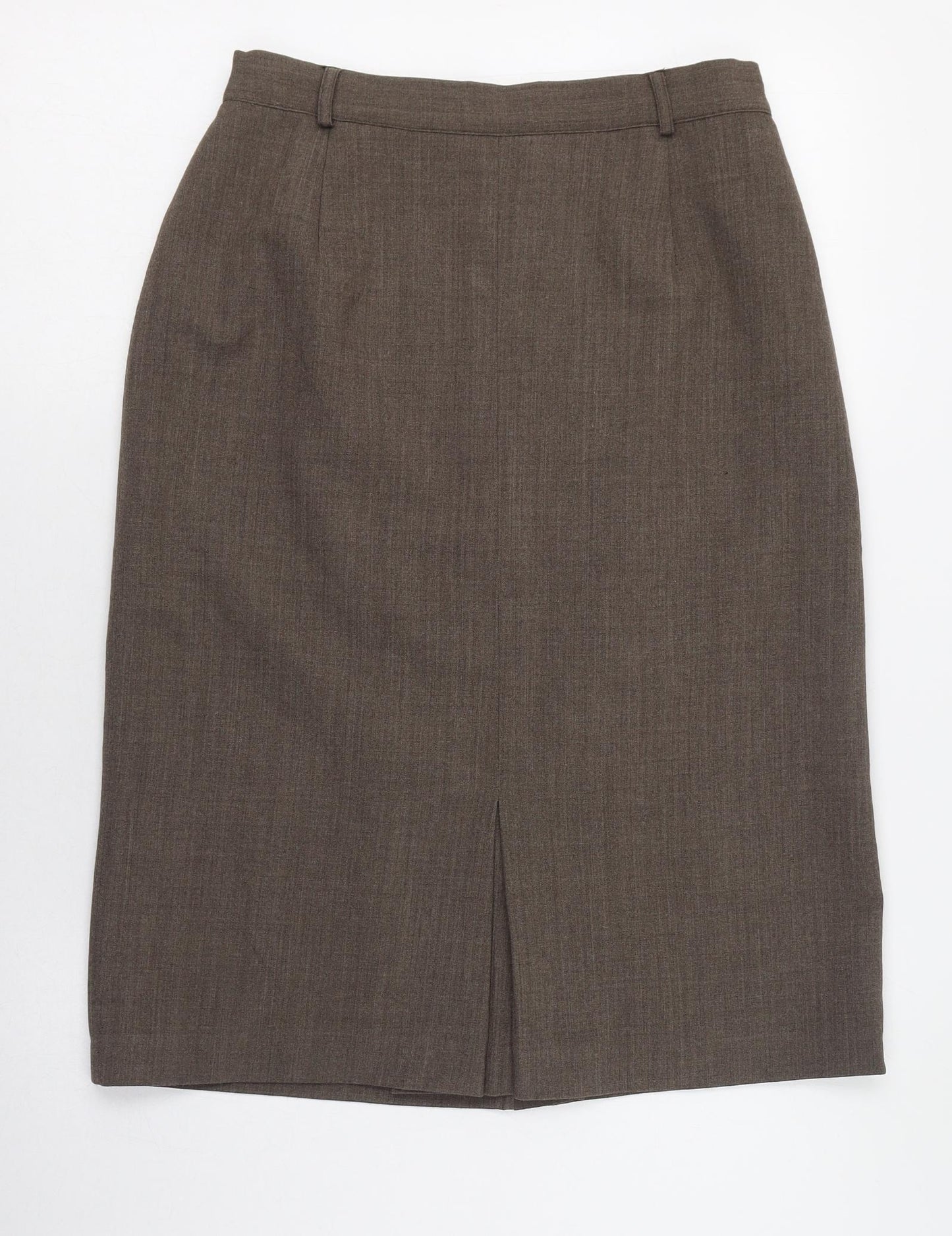 Les Essentiels Womens Brown  Wool Straight & Pencil Skirt Size 28   Zip