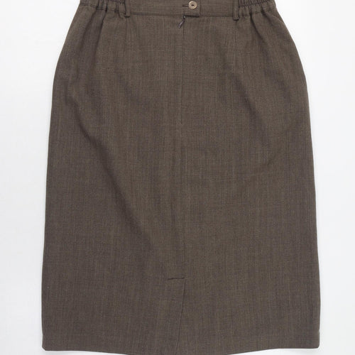 Les Essentiels Womens Brown  Wool Straight & Pencil Skirt Size 28   Zip