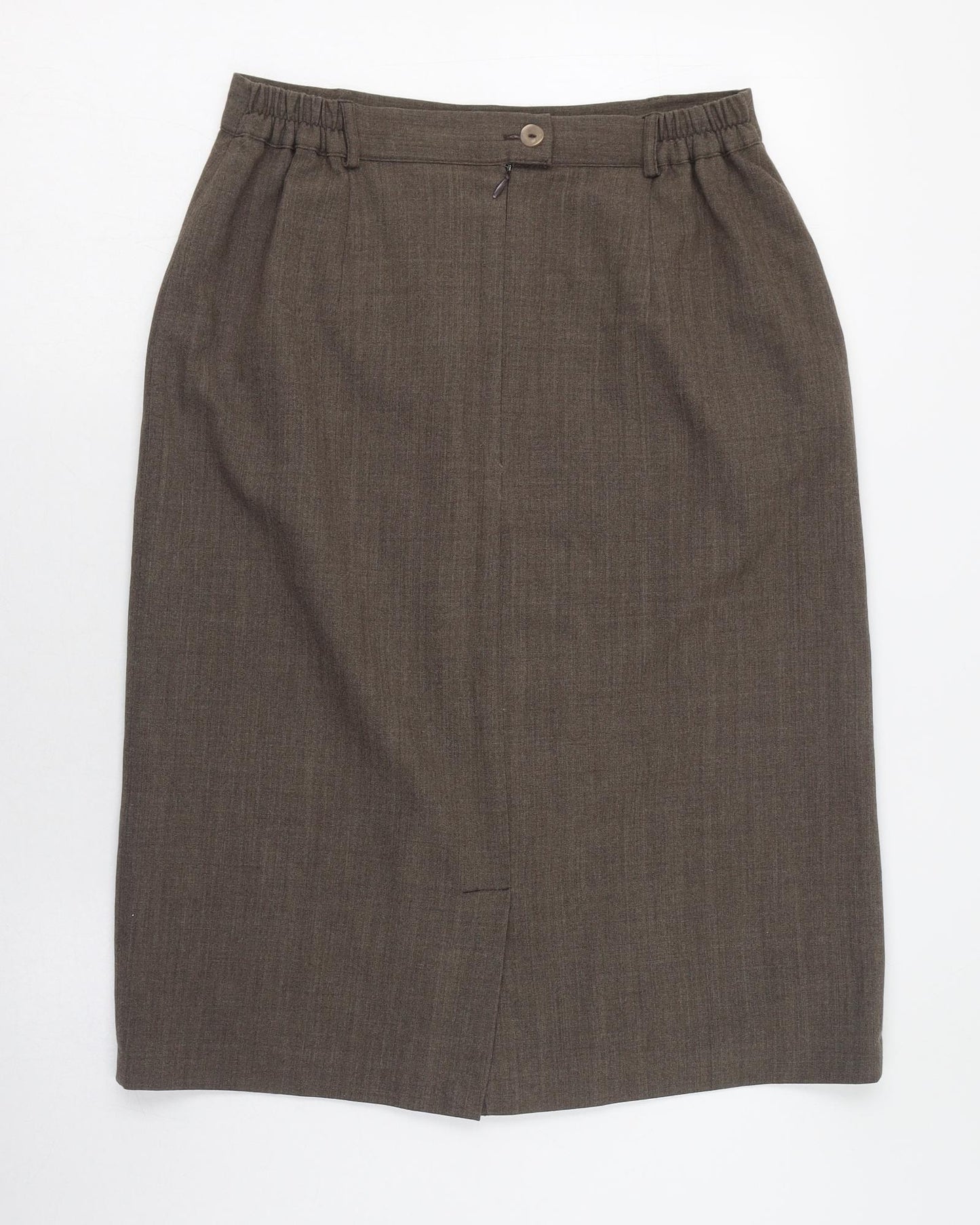 Les Essentiels Womens Brown  Wool Straight & Pencil Skirt Size 28   Zip