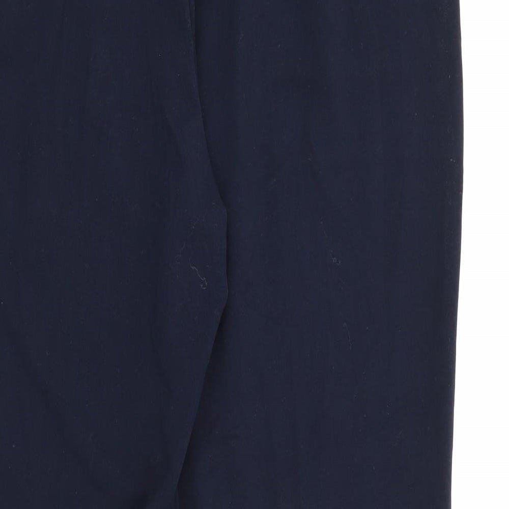 Marks and Spencer Womens Blue  Polyester Carrot Trousers Size 14 L26 in Regular Zip
