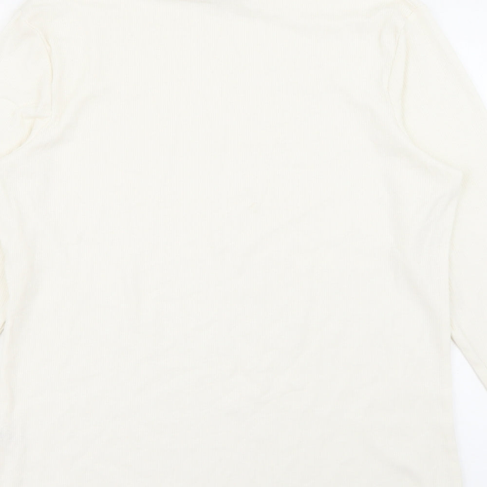 George Womens Ivory Roll Neck  Cotton Pullover Jumper Size 14