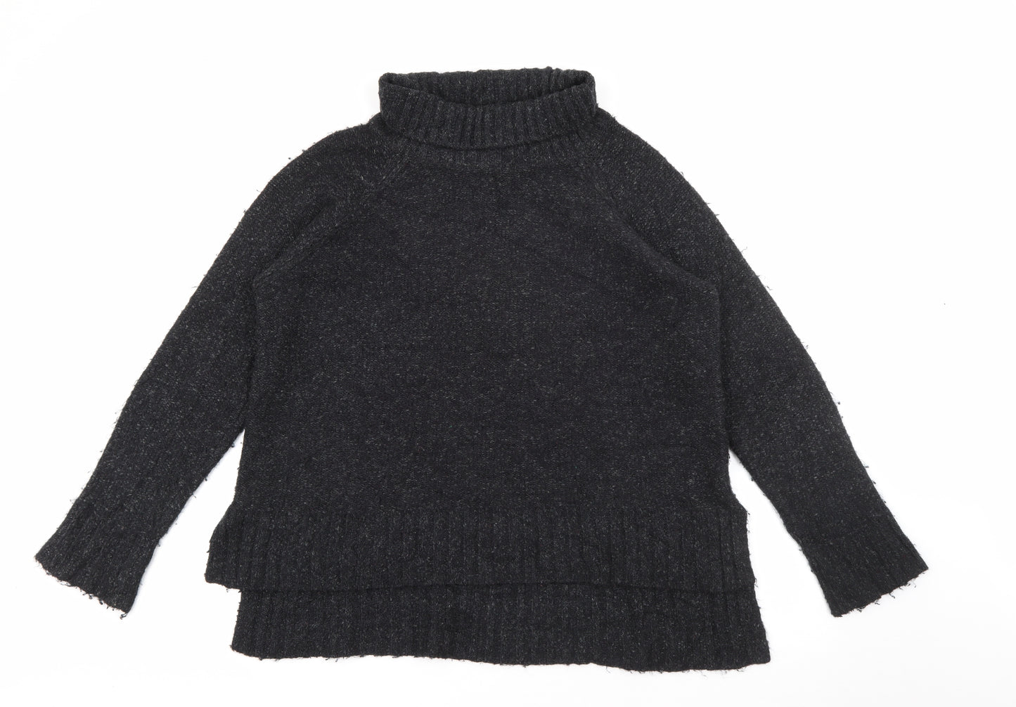 H&M Womens Black Roll Neck  Acrylic Pullover Jumper Size M