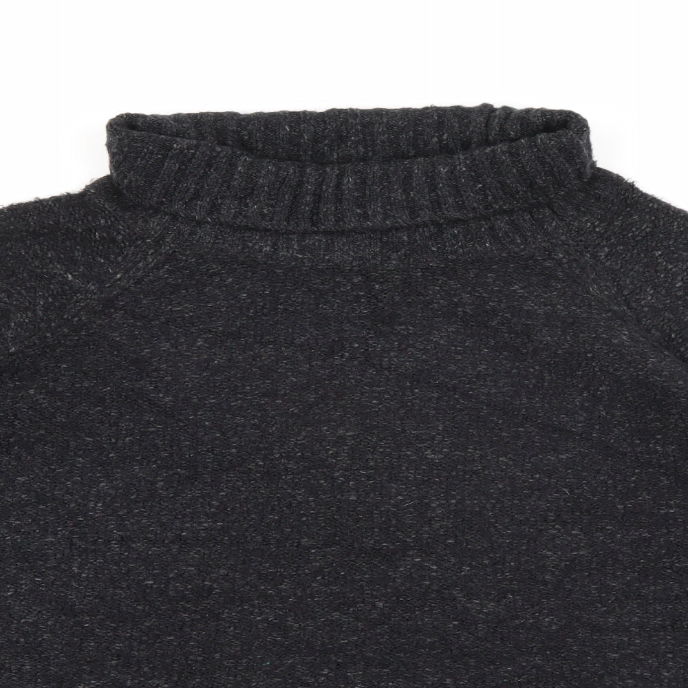 H&M Womens Black Roll Neck  Acrylic Pullover Jumper Size M