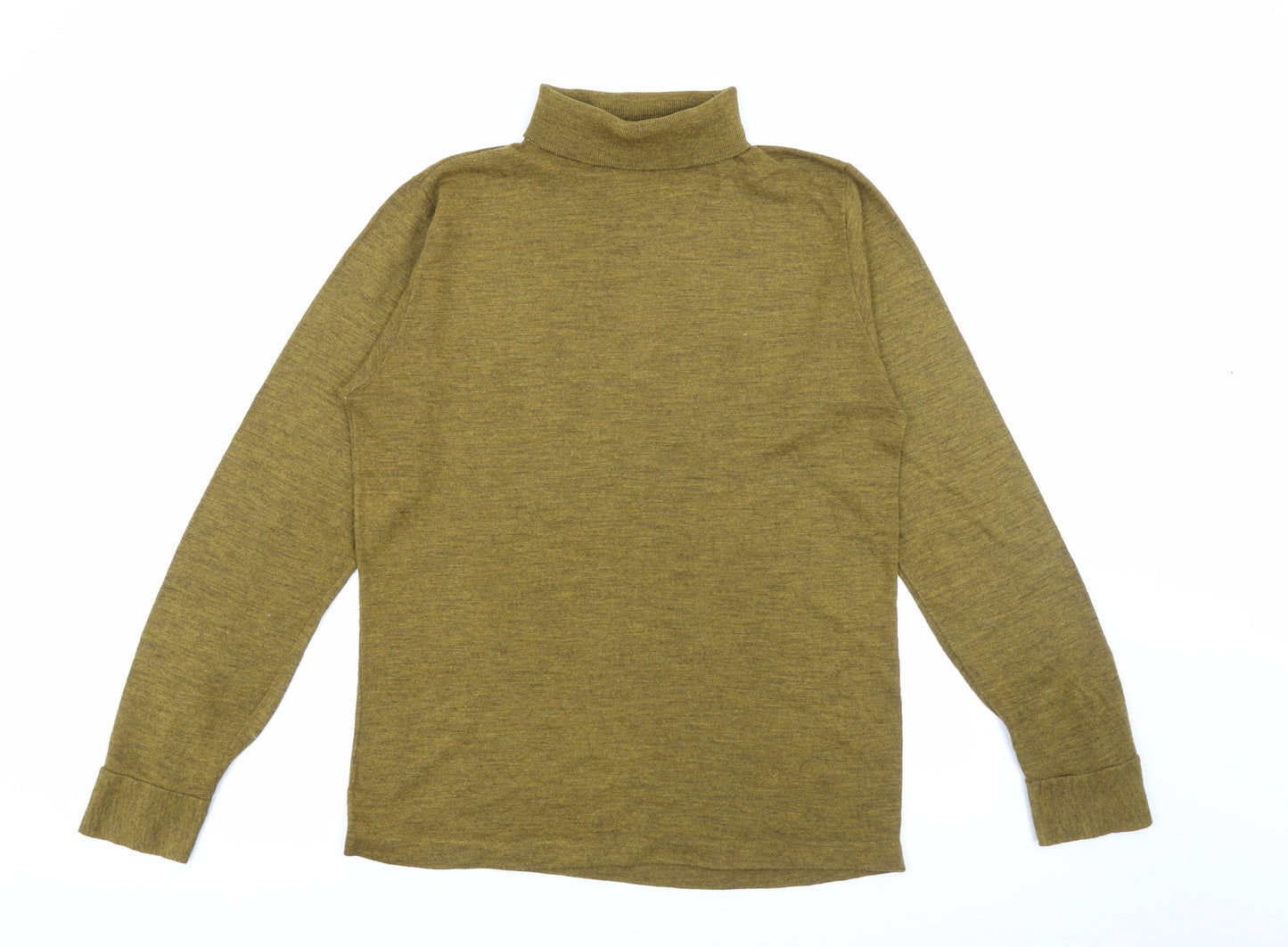 Acrilan Womens Yellow Roll Neck  Acrylic Pullover Jumper Size 38