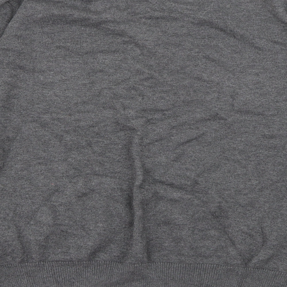 Marks and Spencer Boys Grey V-Neck  Cotton Pullover Jumper Size 11-12 Years
