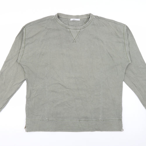 EDC Womens Green Crew Neck  Cotton Pullover Jumper Size M
