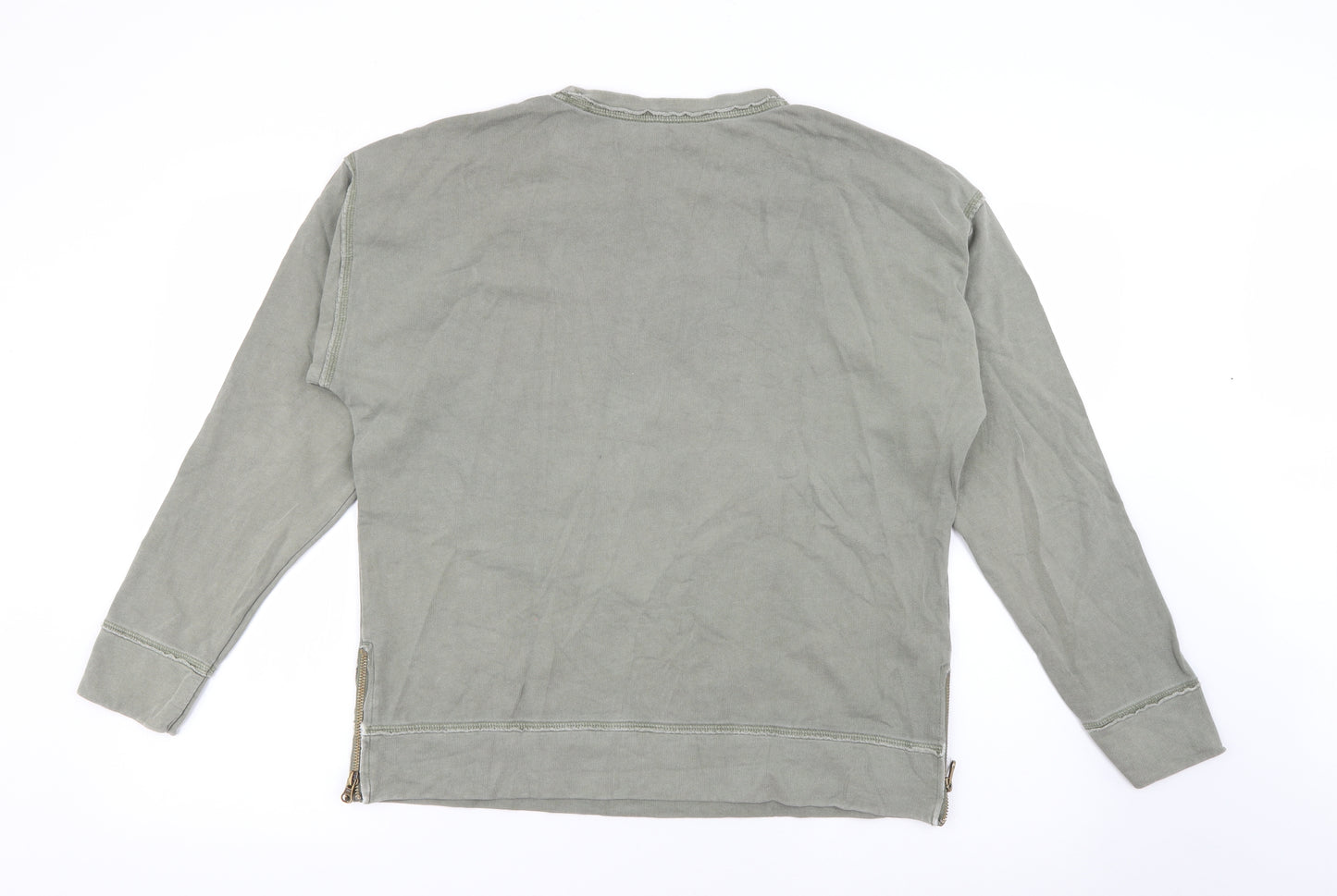 EDC Womens Green Crew Neck  Cotton Pullover Jumper Size M
