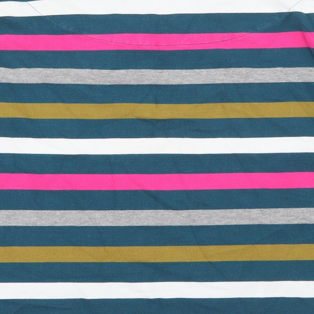 White Stuff Womens Multicoloured Scoop Neck Striped Cotton Pullover Jumper Size 8