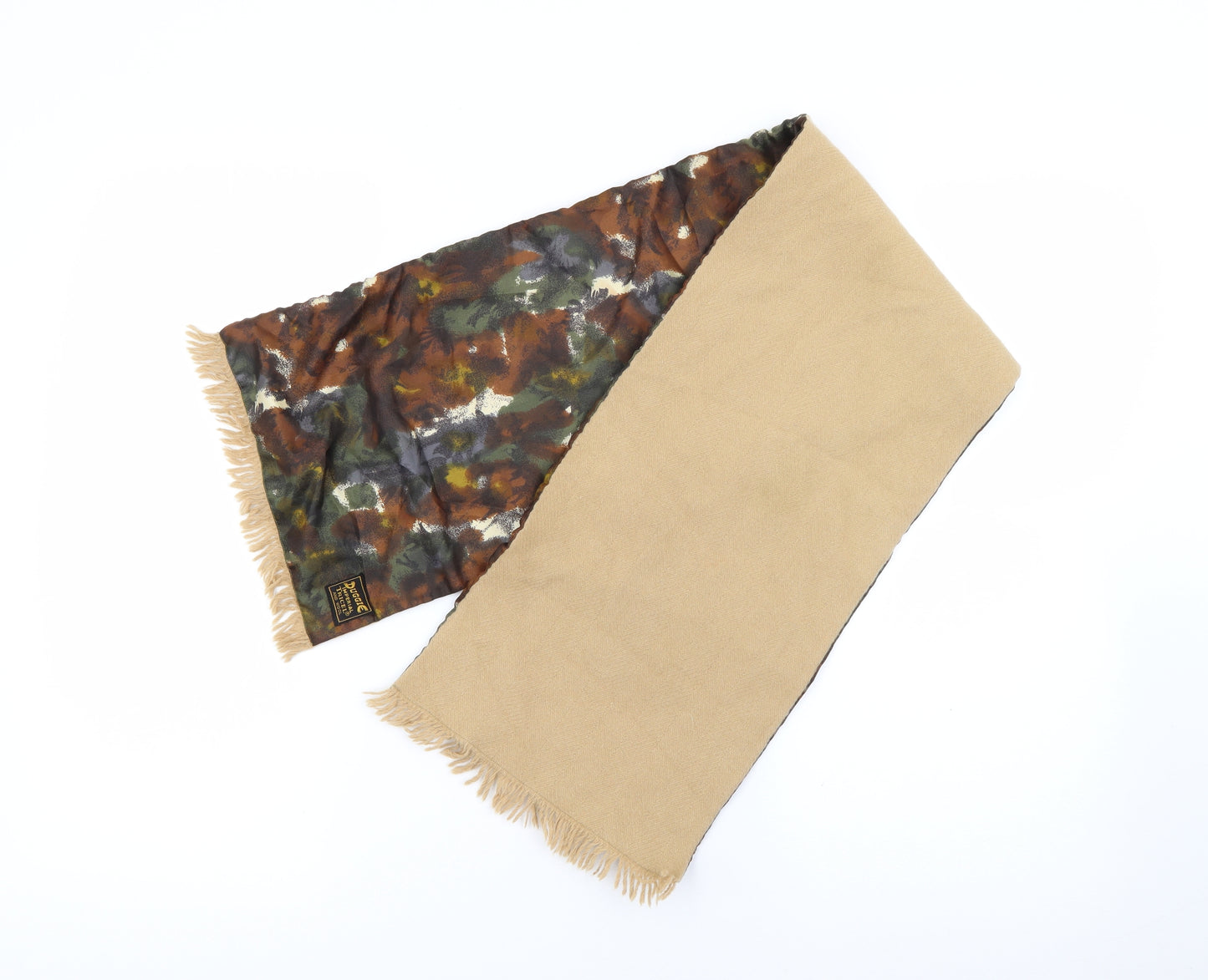 Duggie Unisex Beige Camouflage Wool  Scarf
