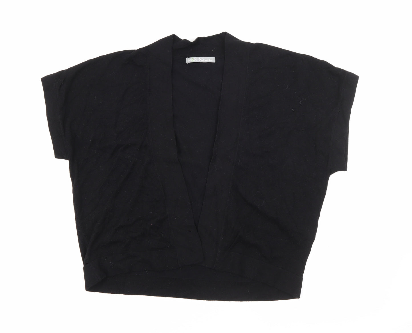 Marks and Spencer Womens Black V-Neck  Viscose Cardigan Jumper Size 16