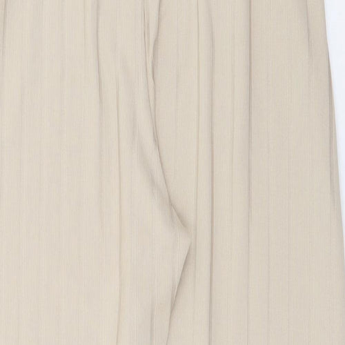 Studio Mouthy Womens Beige  Polyester Jogger Trousers Size M L22 in Regular Tie