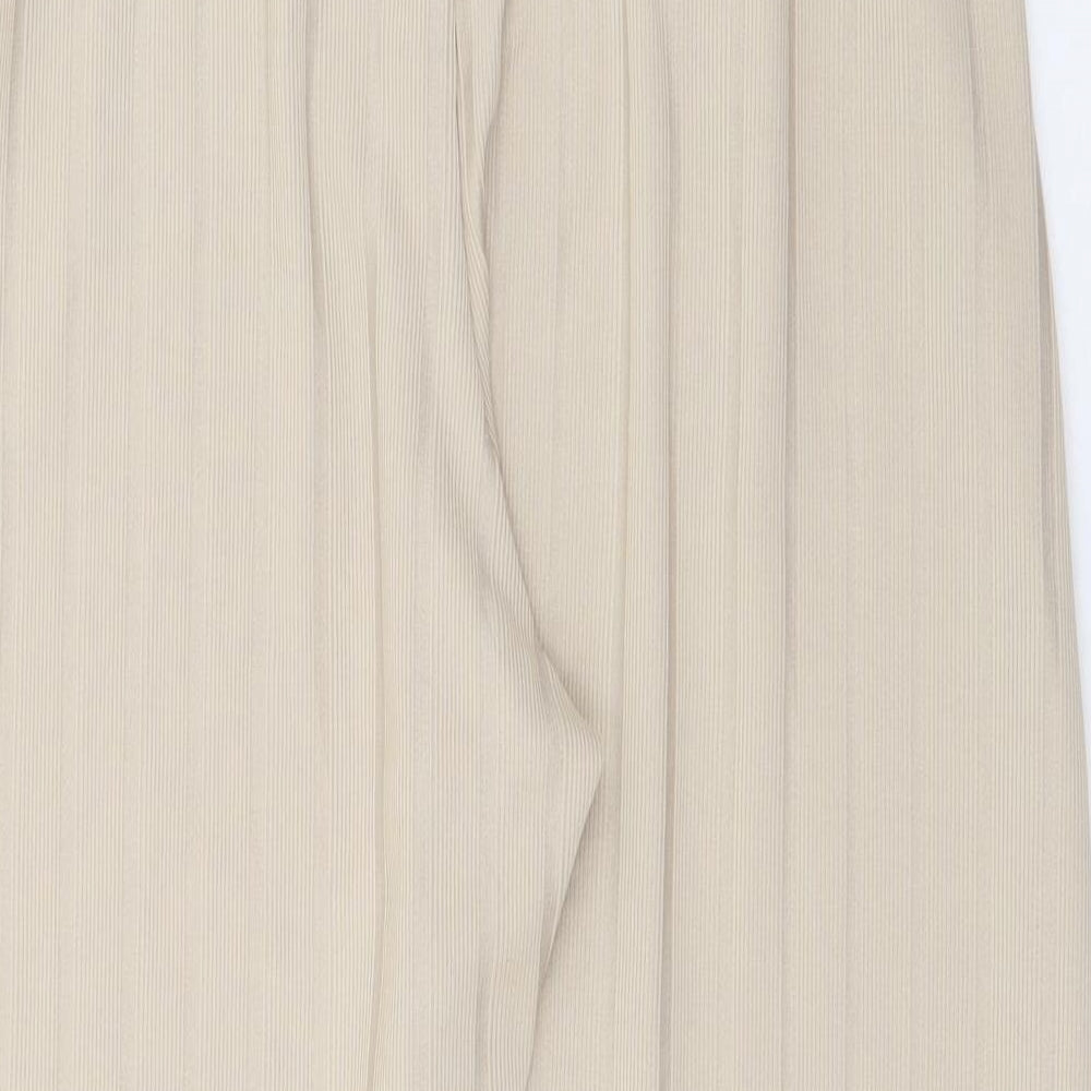 Studio Mouthy Womens Beige  Polyester Jogger Trousers Size M L22 in Regular Tie