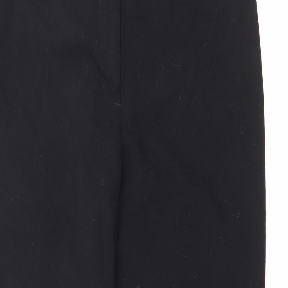Marks and Spencer Womens Black  Polyester Trousers  Size 10 L30 in Regular Zip