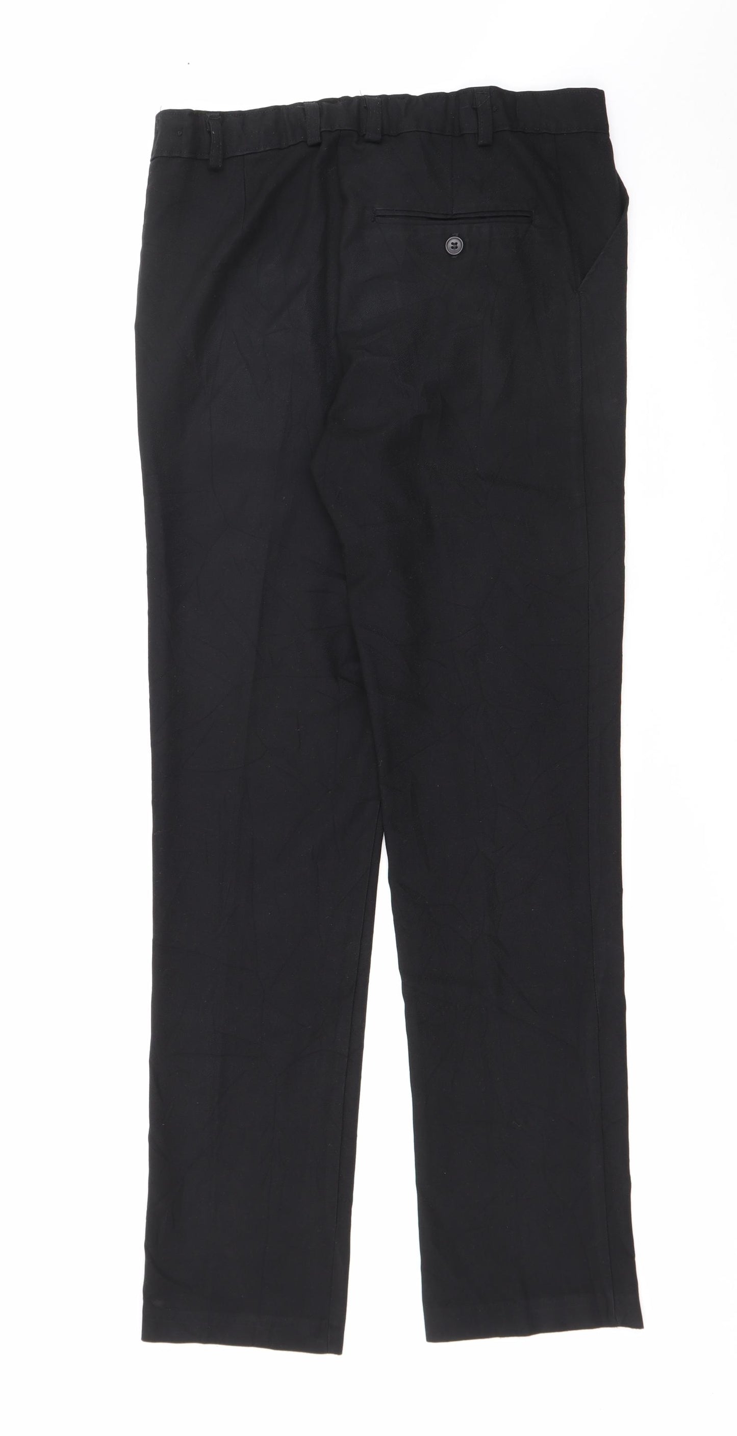 Preworn Womens Black  Polyester Trousers  Size 30 in L30 in Regular Zip