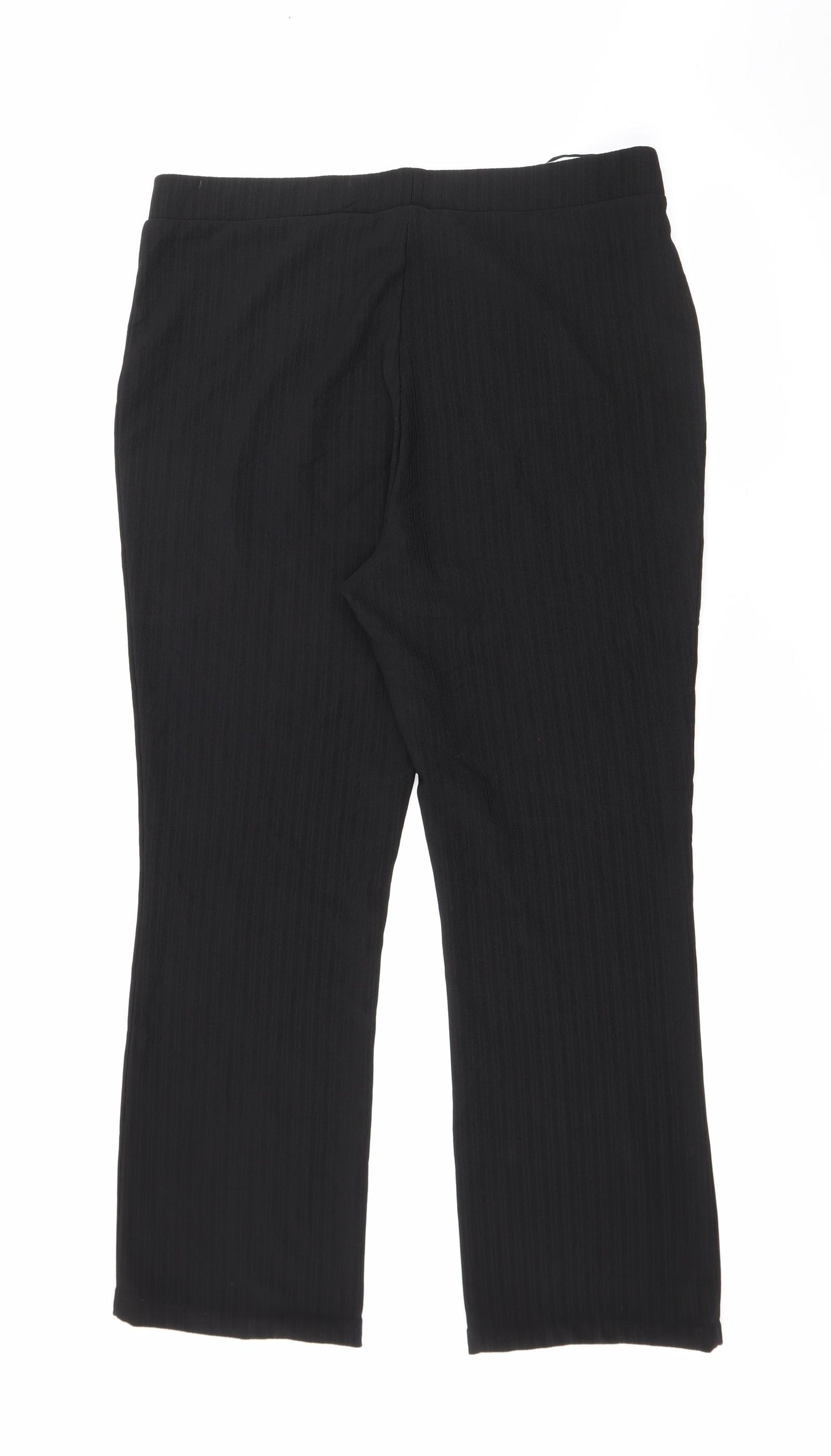 Papaya Womens Black  Polyester Jogger Trousers Size 16 L27 in Regular