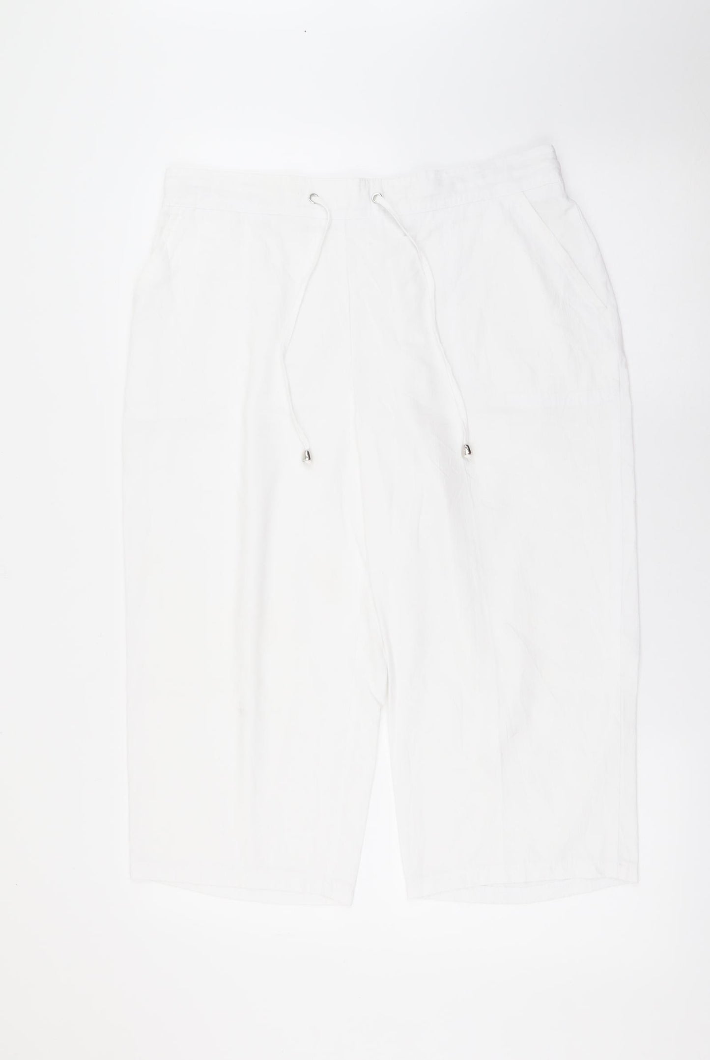 Papaya Womens White  Polyester Bermuda Shorts Size 16 L19 in Regular Tie