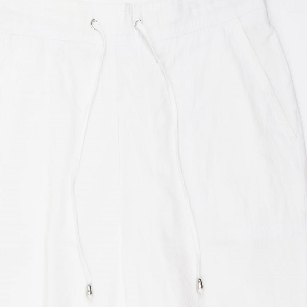 Papaya Womens White  Polyester Bermuda Shorts Size 16 L19 in Regular Tie
