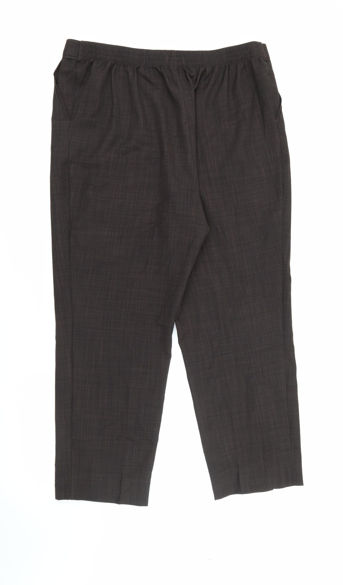 Marks and Spencer Womens Brown  Polyester Carrot Trousers Size 16 L25 in Regular