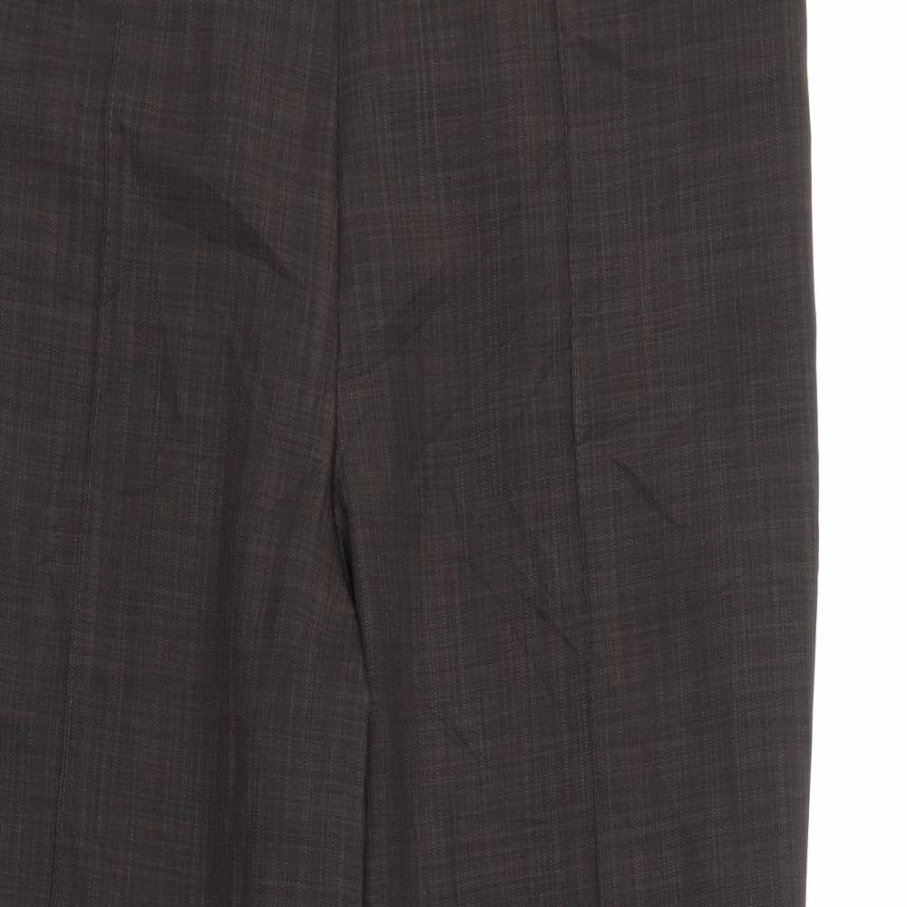 Marks and Spencer Womens Brown  Polyester Carrot Trousers Size 16 L25 in Regular