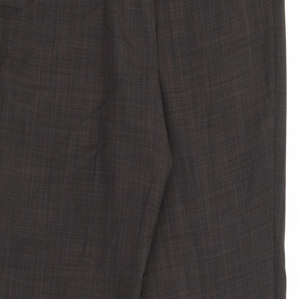 Marks and Spencer Womens Brown  Polyester Carrot Trousers Size 16 L25 in Regular