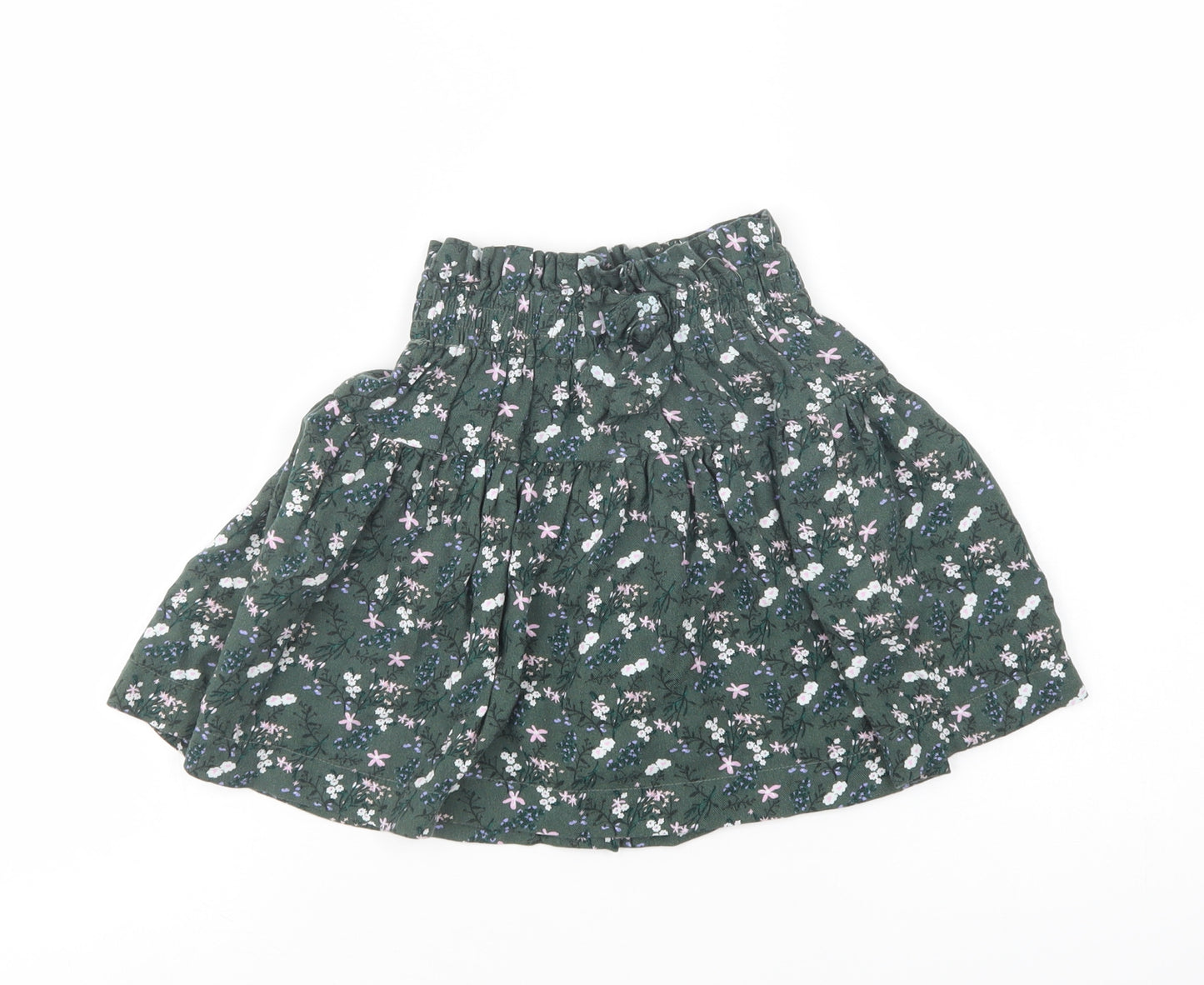 Dunnes Stores Girls Green Floral Viscose Skater Skirt Size 8 Years  Regular