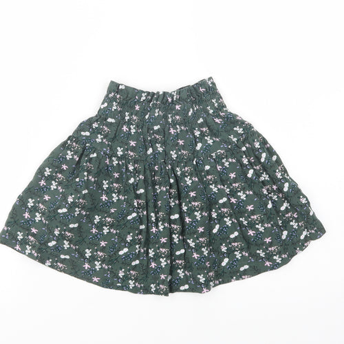 Dunnes Stores Girls Green Floral Viscose Skater Skirt Size 8 Years  Regular