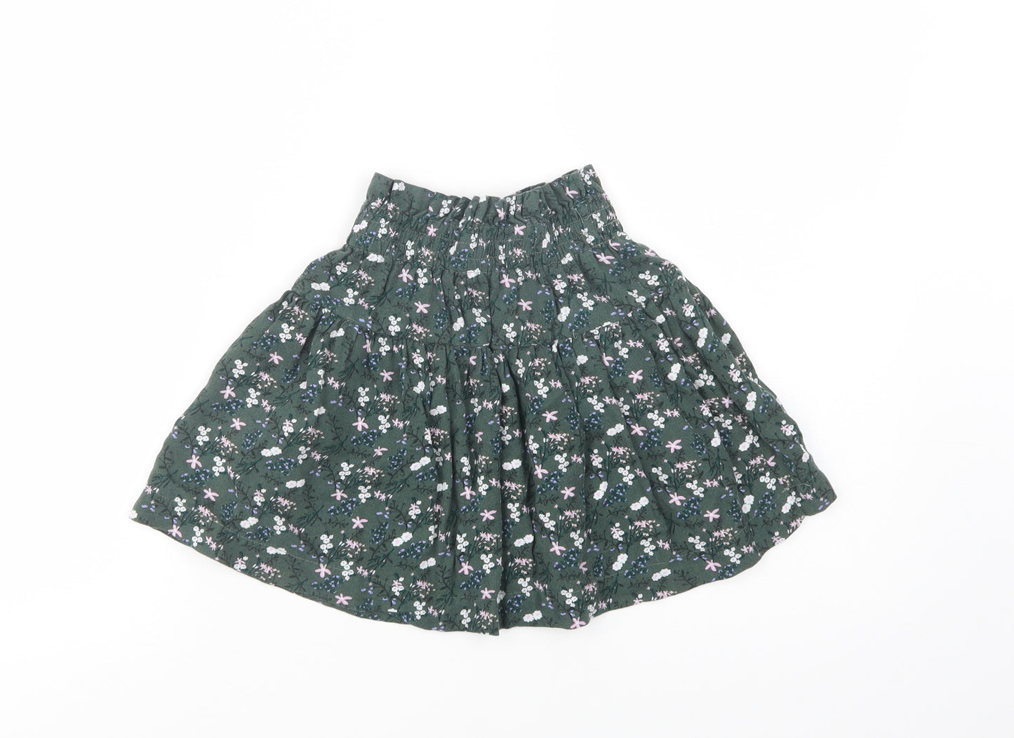 Dunnes Stores Girls Green Floral Viscose Skater Skirt Size 8 Years  Regular