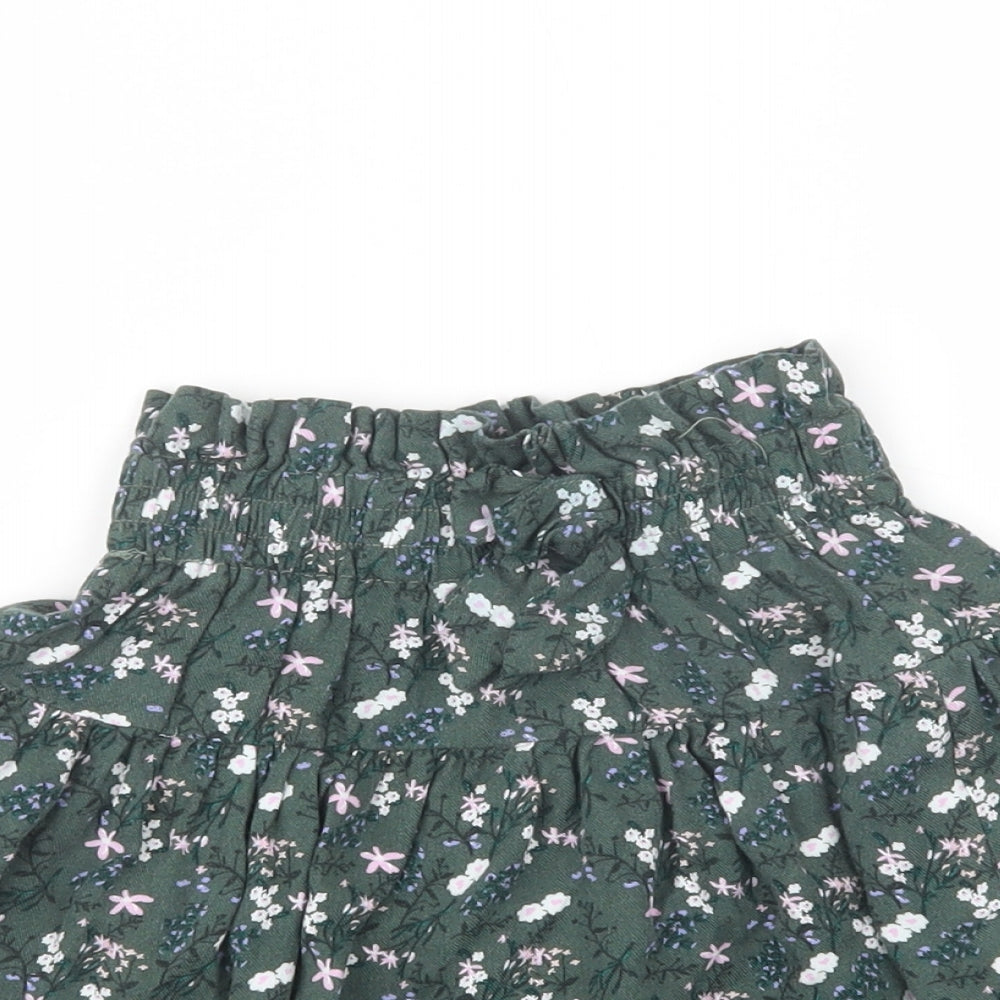 Dunnes Stores Girls Green Floral Viscose Skater Skirt Size 8 Years  Regular