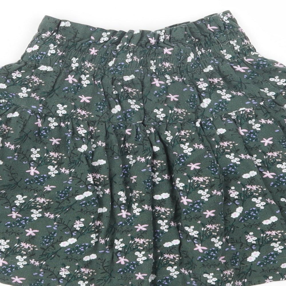 Dunnes Stores Girls Green Floral Viscose Skater Skirt Size 8 Years  Regular