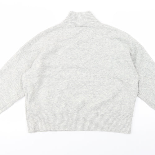 H&N Womens Grey High Neck  Acrylic Pullover Jumper Size M