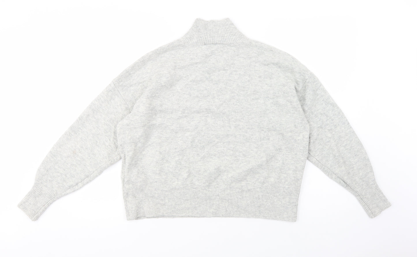 H&N Womens Grey High Neck  Acrylic Pullover Jumper Size M