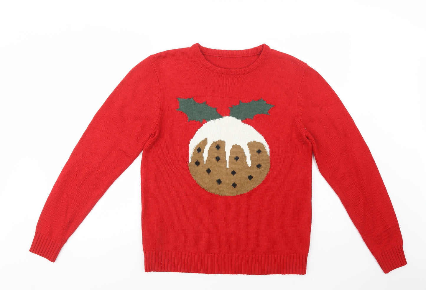 Cedarwood State Mens Red Crew Neck  Acrylic Pullover Jumper Size S   - Christmas Jumper