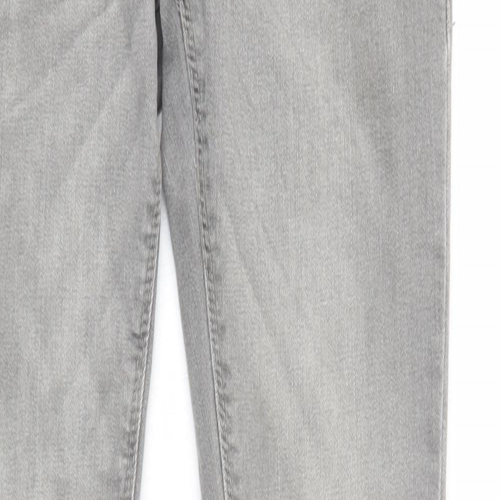 River Island Mens Grey  Cotton Skinny Jeans Size 26 in L32 in Regular Button