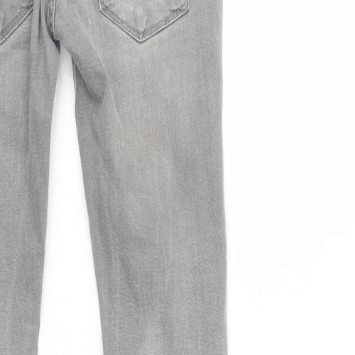 River Island Mens Grey  Cotton Skinny Jeans Size 26 in L32 in Regular Button