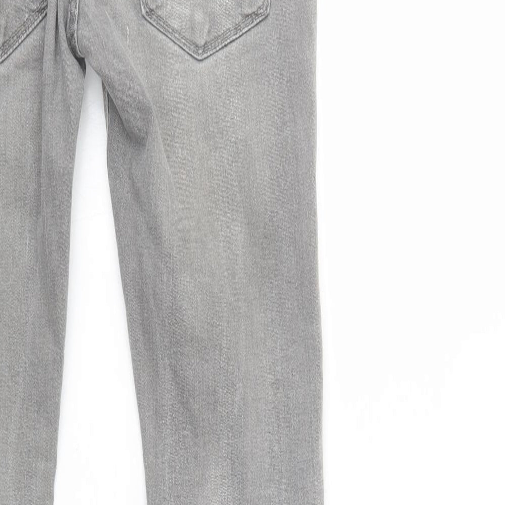 River Island Mens Grey  Cotton Skinny Jeans Size 26 in L32 in Regular Button