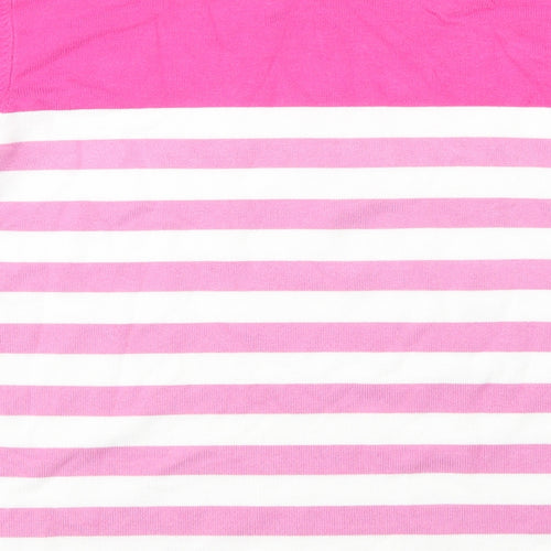 Nina Murati Womens Pink Scoop Neck Striped Viscose Pullover Jumper Size M