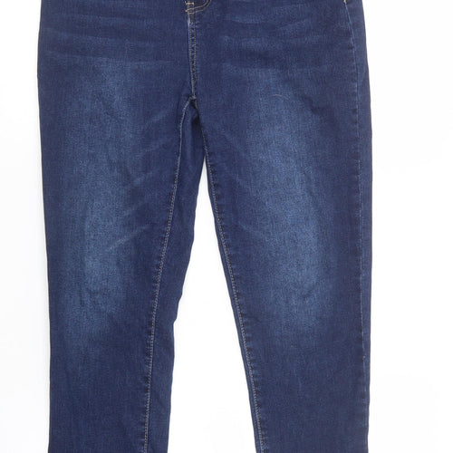 SheIn Womens Blue  Cotton Skinny Jeans Size L L31 in Regular Button