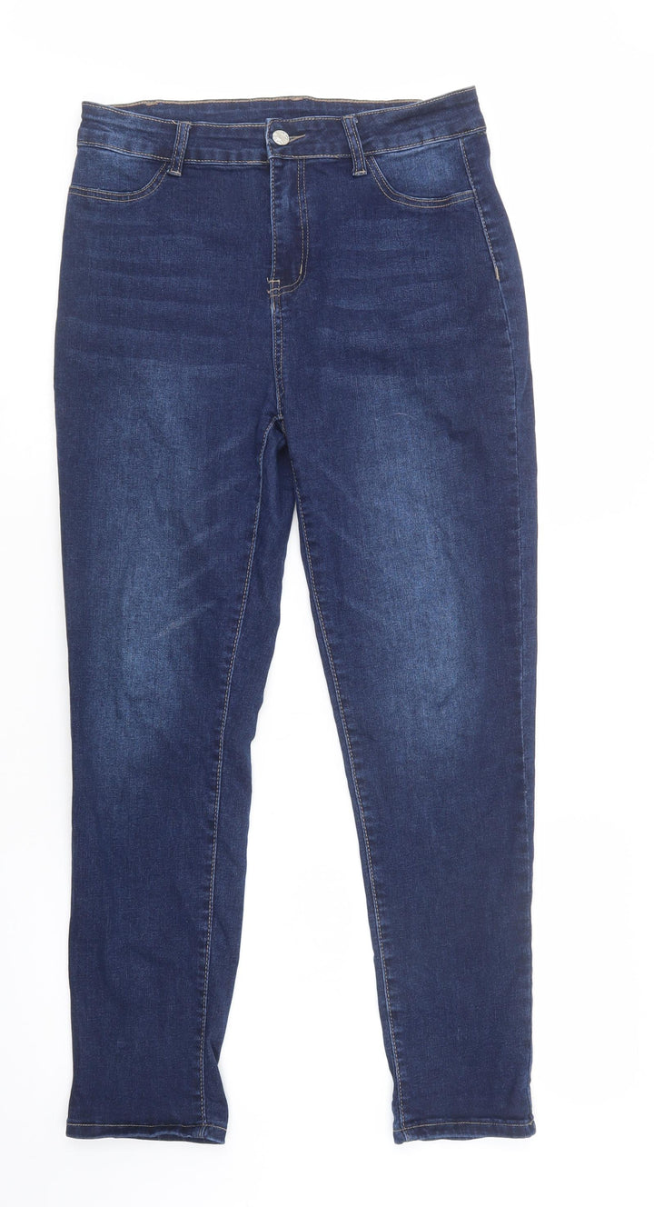 SheIn Womens Blue Cotton Skinny Jeans Size L L31 in Regular Button
