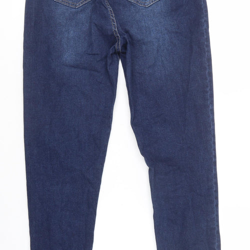 SheIn Womens Blue  Cotton Skinny Jeans Size L L31 in Regular Button